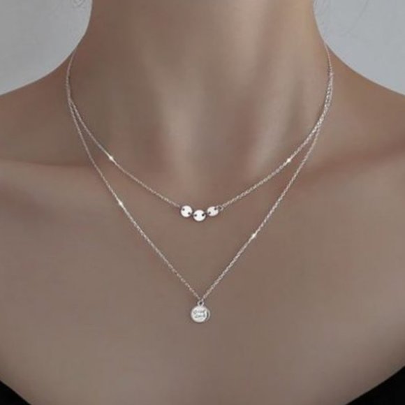 Jewelry - *925 Sterling Silver Coin Drop Layered Necklace